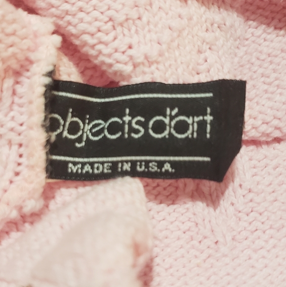 Vintage Objects D'Art Womens L Reversible Sweater Crop Oversized Knit Pink Top - Picture 12 of 15
